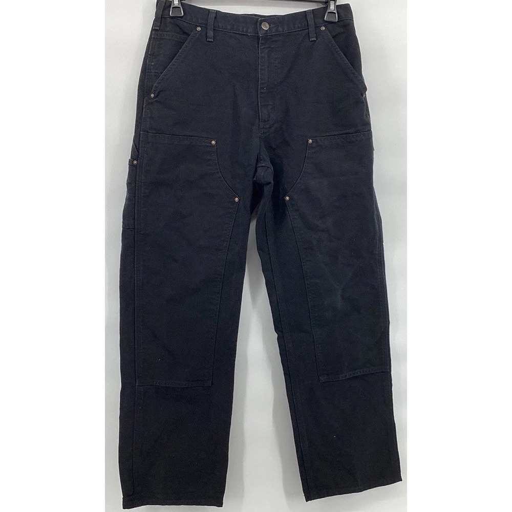Vintage Carhartt Double Knee Duck Work Pants Black Fit 32x32 B136